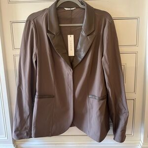 Elaine Kim Siren tech stretch blazer in taupe XL